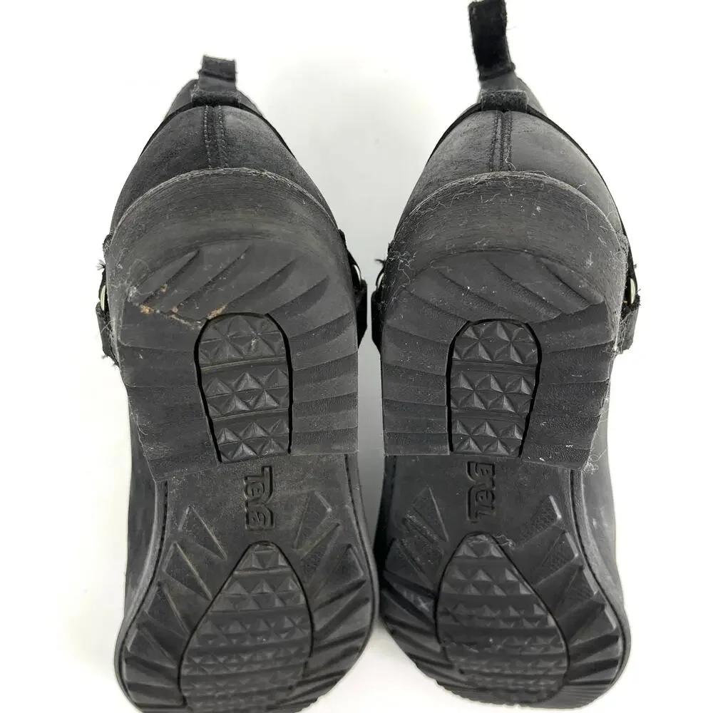 Teva Ellery‎ Women's black leather waterproof harness ankle boots (8.5)
